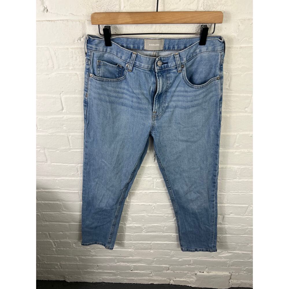 Everlane Women's Mid Rise Straight Leg Denim Stretch Jeans Blue Size 28